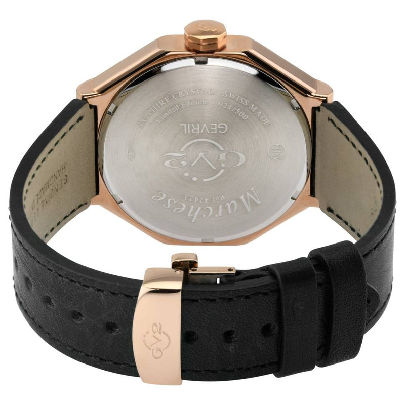 Marchese GV2 by Gevril Marchese Swiss Made multifunction Watch Sapphire Crystal Ronda 7004.P | Black Dial