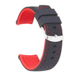 18mm Silicone Rally Strap, Perforated Black / Red |  Dial