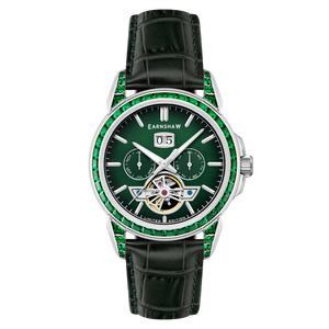 Nobility Nawab Grand Date Calendar Open Heart Automatic Limited Edition Green / Genuine Leather Strap | Green Dial
