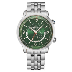 A171B-04 Silver/Stainless Steel | Green Dial