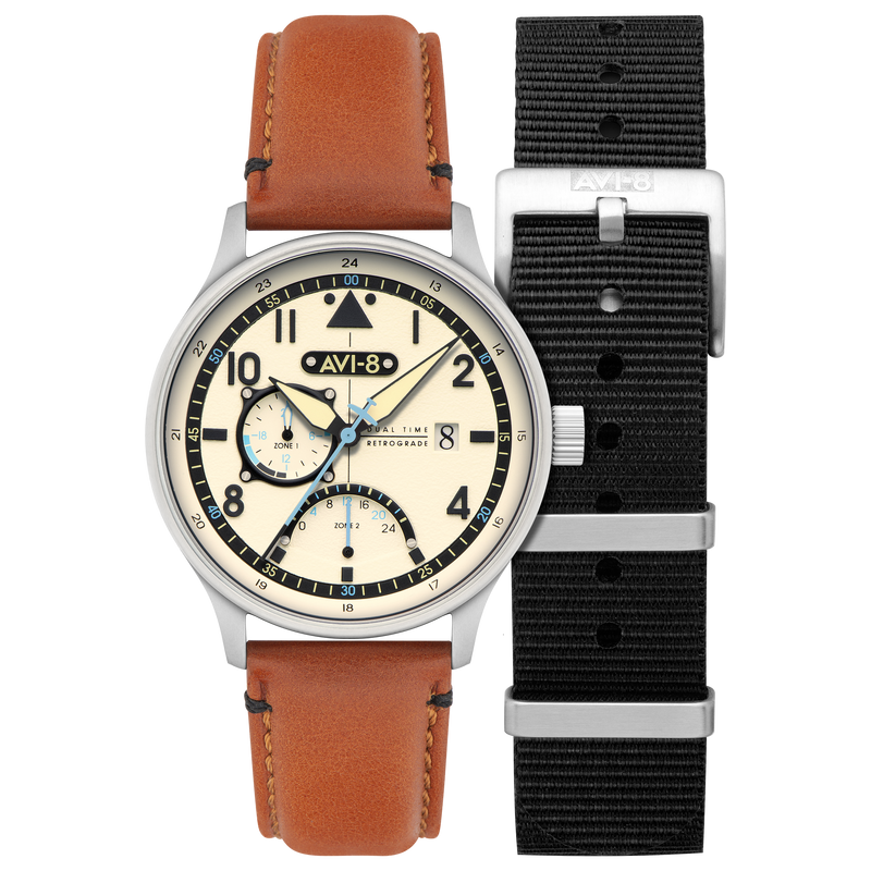 Mckellar Dual Time Cream / Leather | Cream Dial