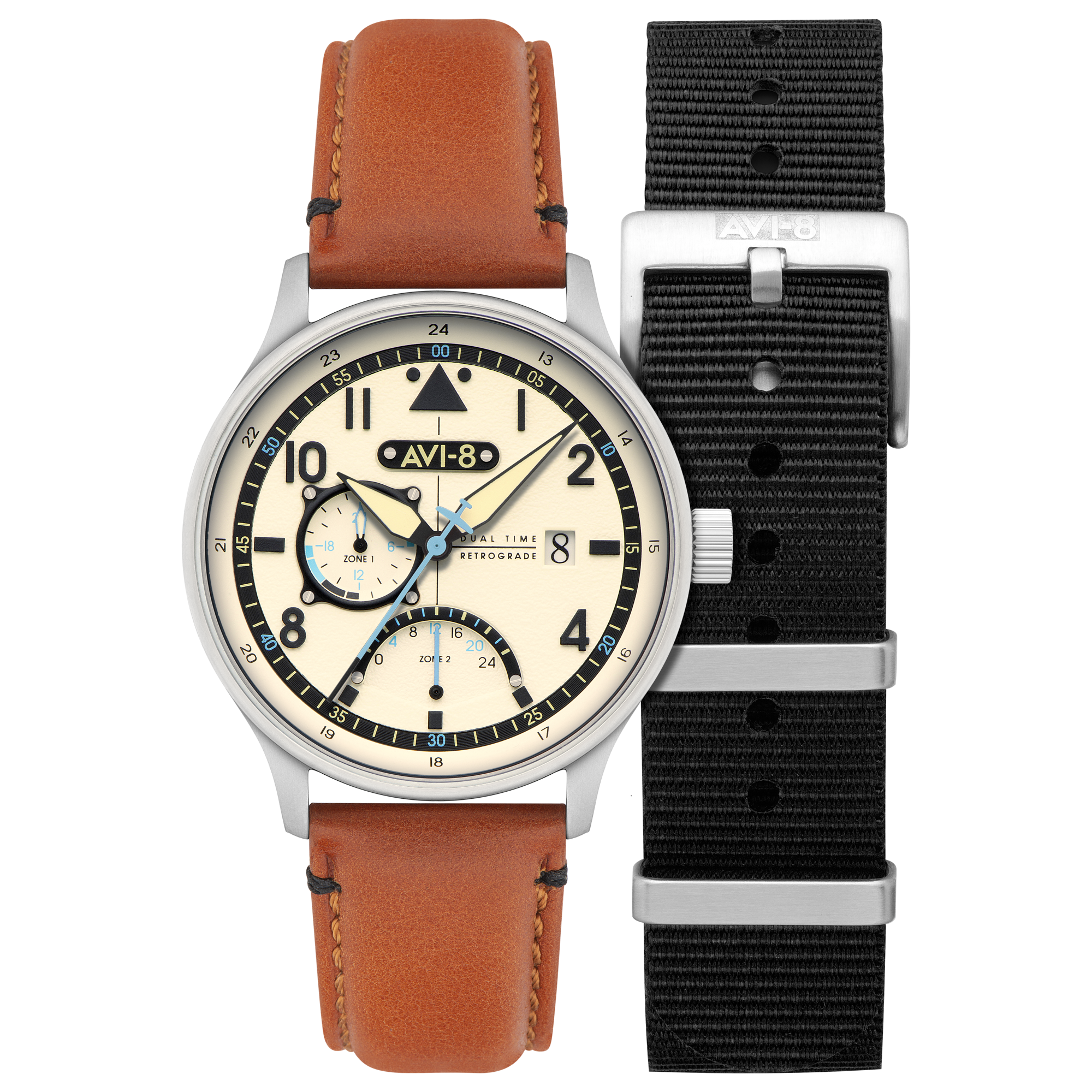 Mckellar Dual Time Cream / Leather | Cream Dial