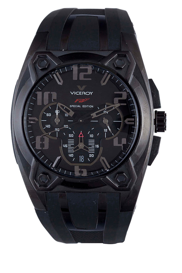 Viceroy 1 Black, Black Rubber Chronograph | Black Dial