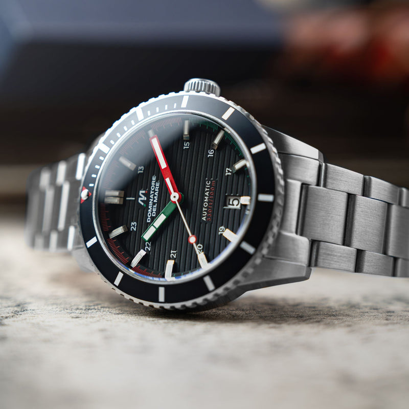 SCILLA AUTOMATIC BLACK / STAINLESS STEEL | Black Dial