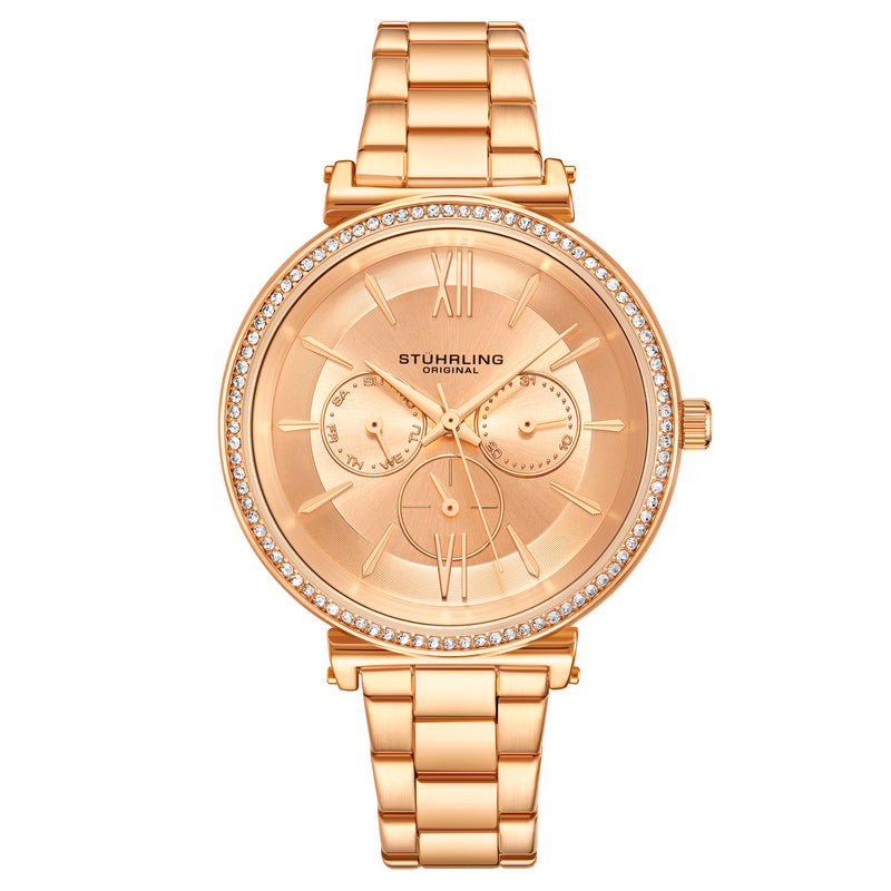 Symphony-3908.5 Rose Gold Stainless Steel | Orange Dial
