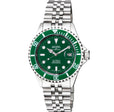 Wall Street Gevril Swiss Made SW200 Steel Rotating bezel Watch, 316L Case, Green DIal | Green Dial