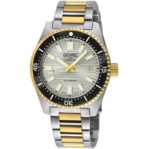 Atlantic Avenue Opaline Silver Horizontally Striated Dial Two-Tone IPYG Stainless Steel Bracelet Onyx Black Ceramic Bezel 40mm