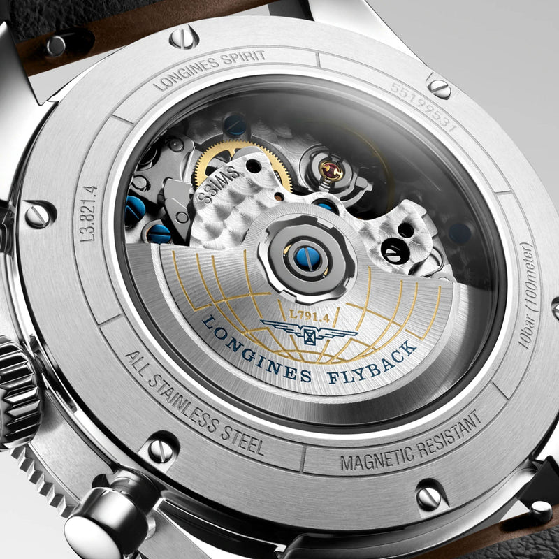 Spirit Flyback Black / Leather | Black Dial