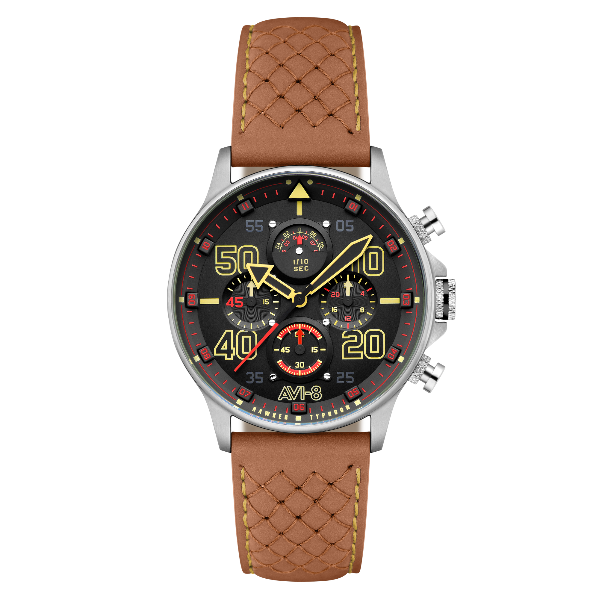 Coningham Chronograph Black / Leather Black Dial