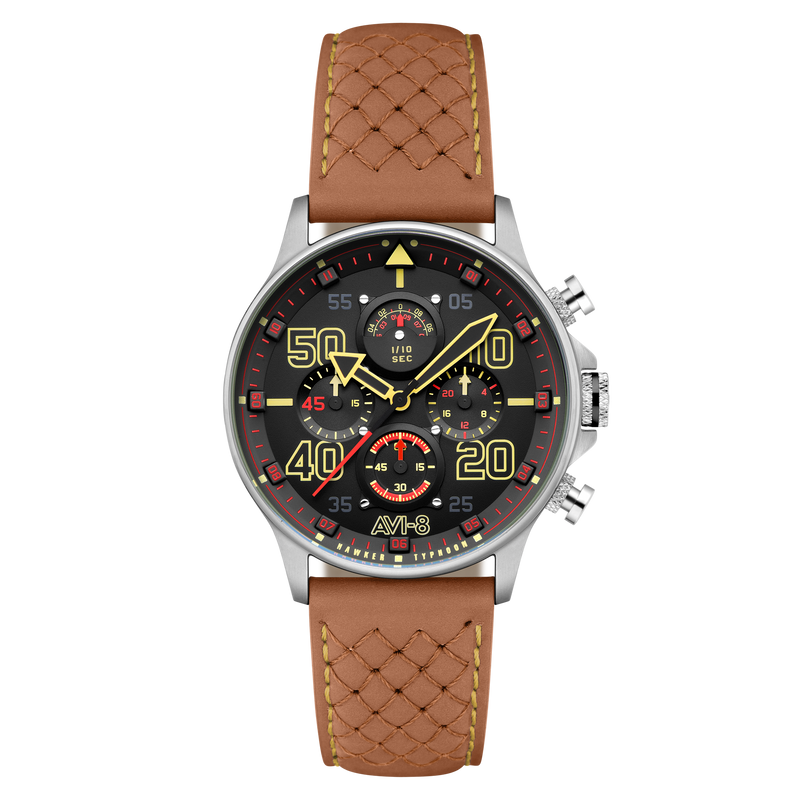 Coningham Chronograph Black / Leather Black Dial