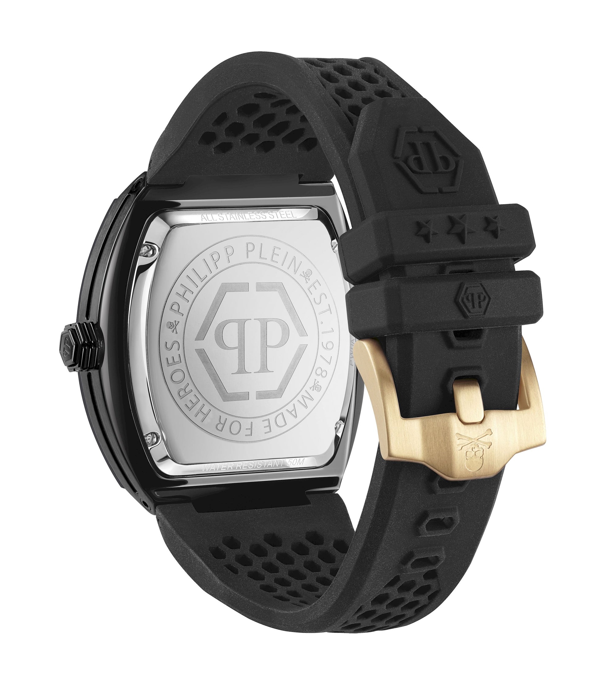THE HEXAGON PHANTOM 44MM Black / Polyurethane | Black Dial