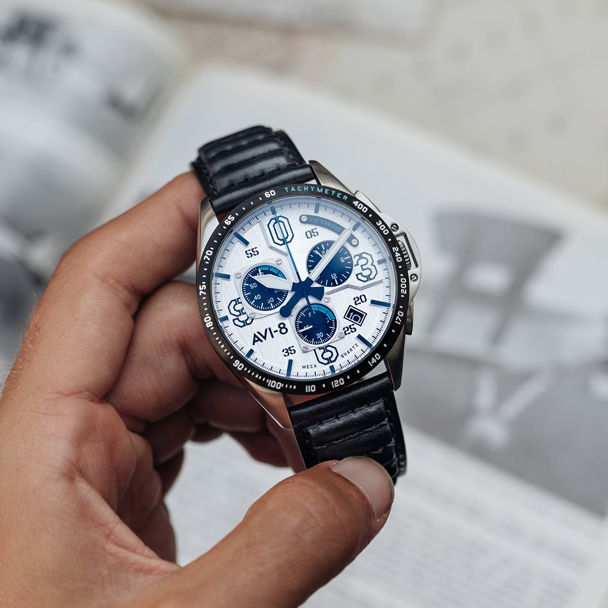 P-51 Mustang Blakeslee Chronograph White Dial / Leather | White Dial