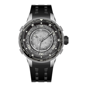 Celestial Silver Dial Black Rubber Strap 40.2mm Silver Dial
