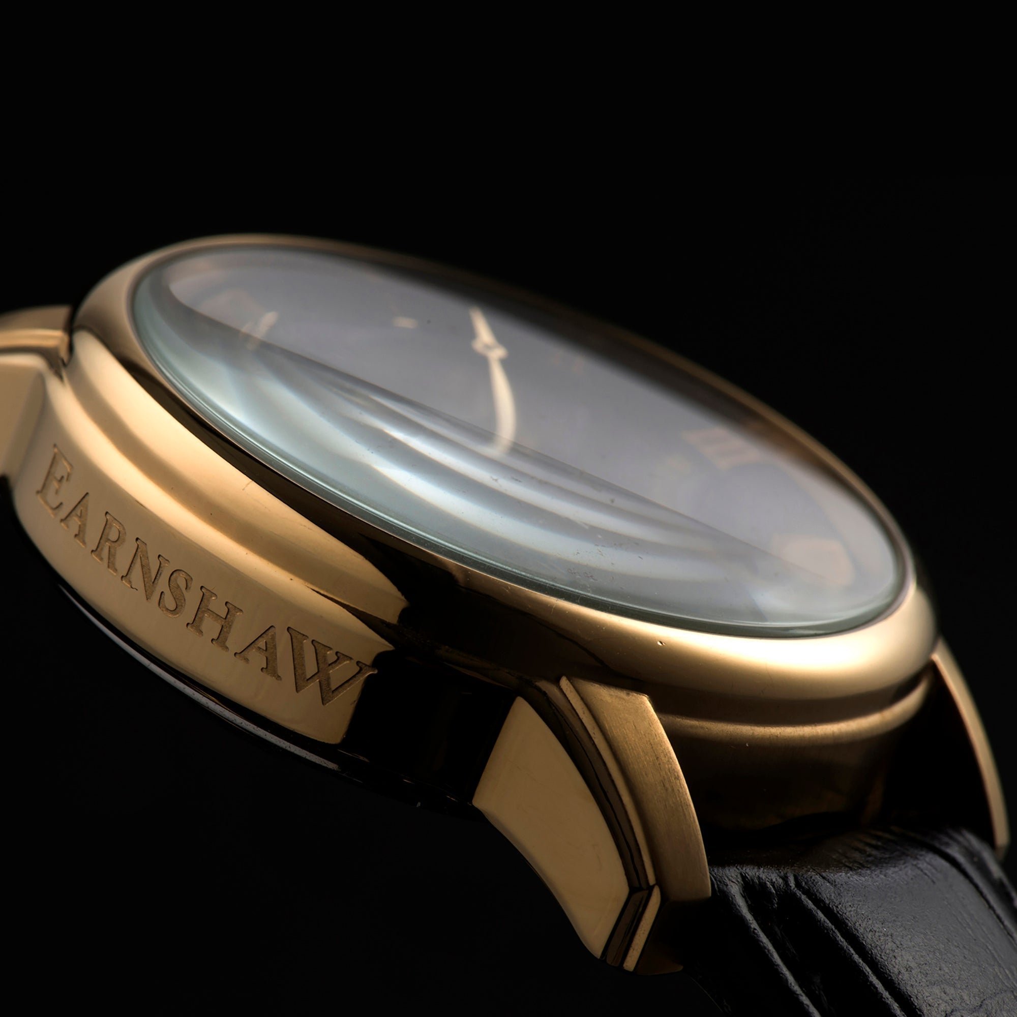 Longitude Automatic Skeleton Watch Black w/ Genuine leather strap | Black Dial