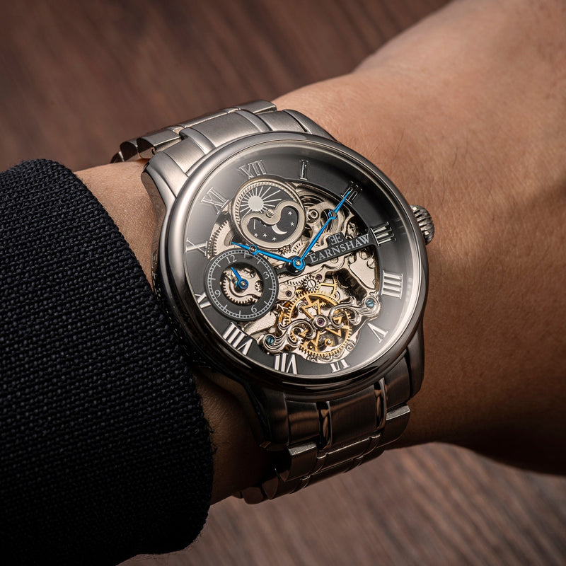 Longitude Automatic Skeleton Watch Grey & Stainless Steel / Solid bracelet Gray Dial