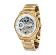 Longitude Automatic Skeleton Watch White & Ionic Plating Gold / Solid bracelet | White Dial