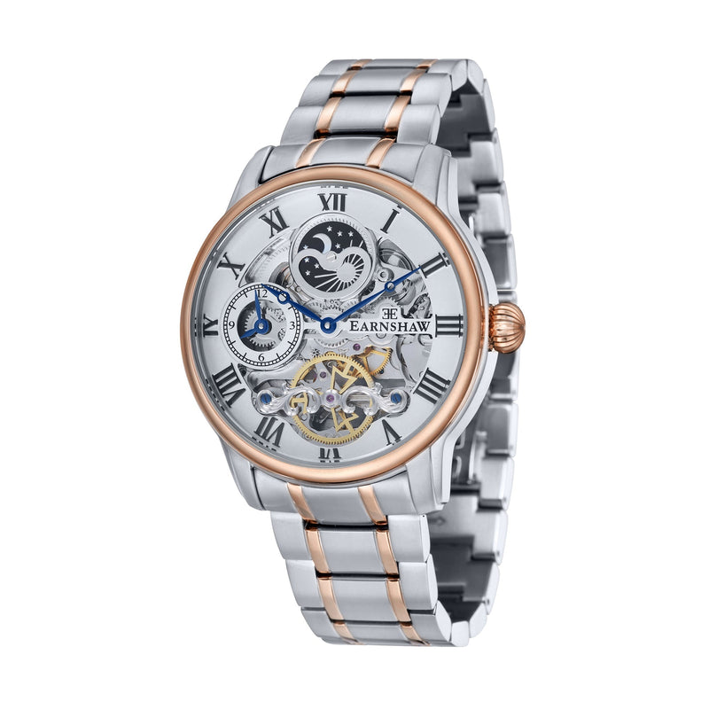 Longitude Automatic Skeleton Watch White & Two Tones Ionic Plating / Solid bracelet | White Dial