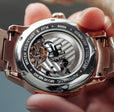 Longitude Automatic Skeleton Watch Black & Ionic Plating Rose Gold / Solid bracelet | Black Dial