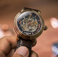 Longcase Automatic Skeleton Watch Brown / Genuine leather strap | Brown Dial