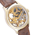 Bauer  Mechanical Skeleton Watch Gold & Brown / Genuine leather strap | Semi-transparent Dial