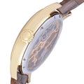 Bauer  Mechanical Skeleton Watch Gold & Brown / Genuine leather strap | Semi-transparent Dial