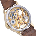 Bauer  Mechanical Skeleton Watch Gold & Brown / Genuine leather strap | Semi-transparent Dial