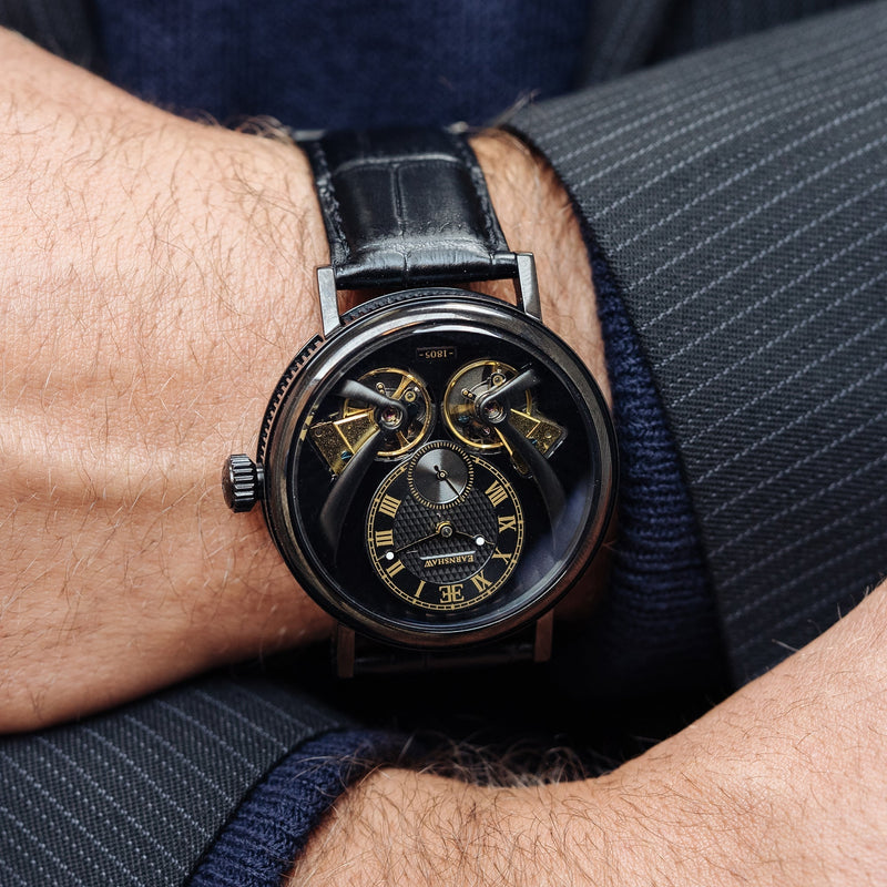 Thomas Earnshaw Beaufort Anatolia Automatic Black / Leather | Black Dial