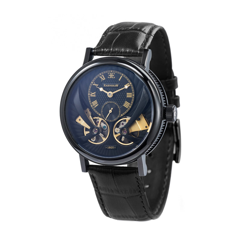 Thomas Earnshaw Beaufort Anatolia Automatic Black / Leather | Black Dial
