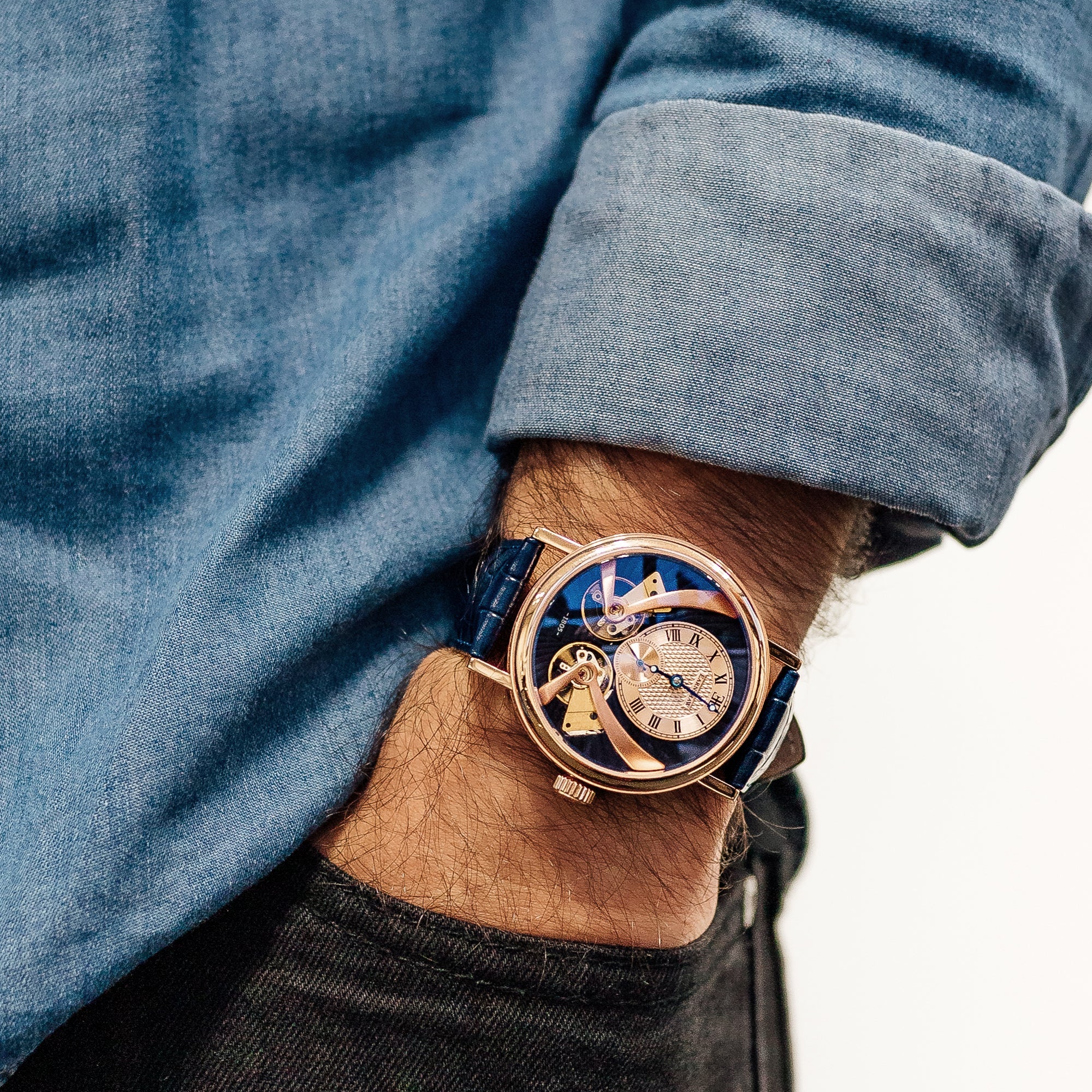 Thomas Earnshaw Beaufort Anatolia Automatic Blue / Leather Blue Dial