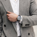 Longitude (Shadow Automatic) Automatic Skeleton Watch Silver White & Black / Genuine leather strap Silver Dial