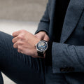 Longitude (Shadow Automatic) Automatic Skeleton Watch Black / Genuine leather strap Black Dial