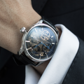 Longitude (Shadow Automatic) Automatic Skeleton Watch Black / Genuine leather strap Black Dial