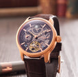 Longitude (Shadow Automatic) Automatic Skeleton Watch Brown / Genuine leather strap | Semi-transparent Dial