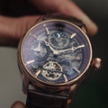 Longitude (Shadow Automatic) Automatic Skeleton Watch Brown / Genuine leather strap | Semi-transparent Dial