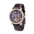 Longitude (Shadow Automatic) Automatic Skeleton Watch Brown / Genuine leather strap | Semi-transparent Dial