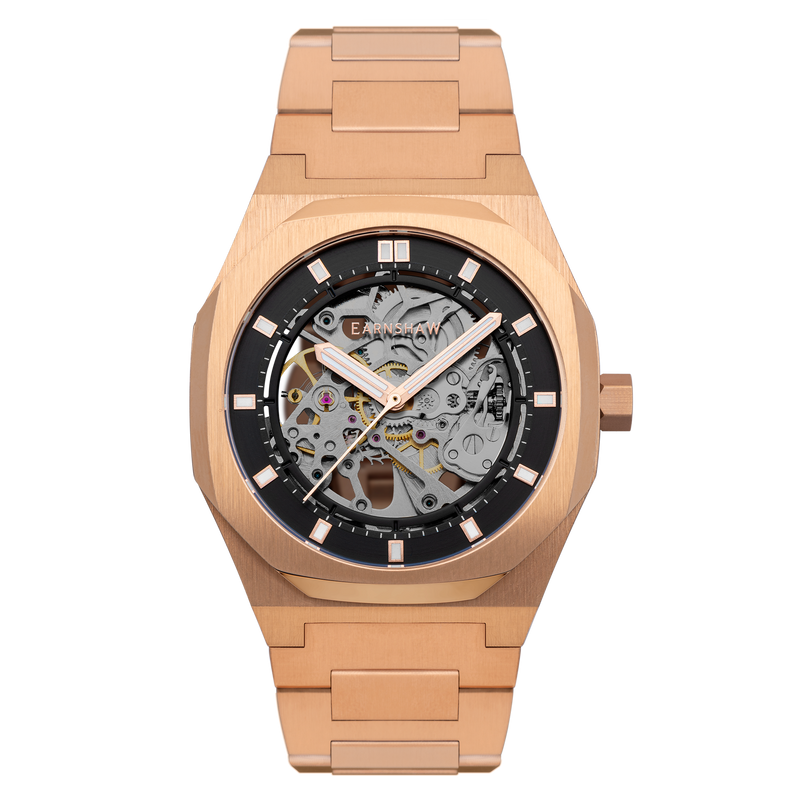 Drake Skeleton  Automatic Black / Rose / Stainless Steel | Black Dial