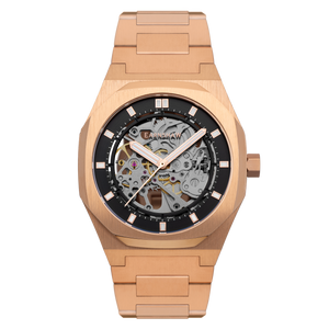 Drake Skeleton  Automatic Black / Rose / Stainless Steel | Black Dial