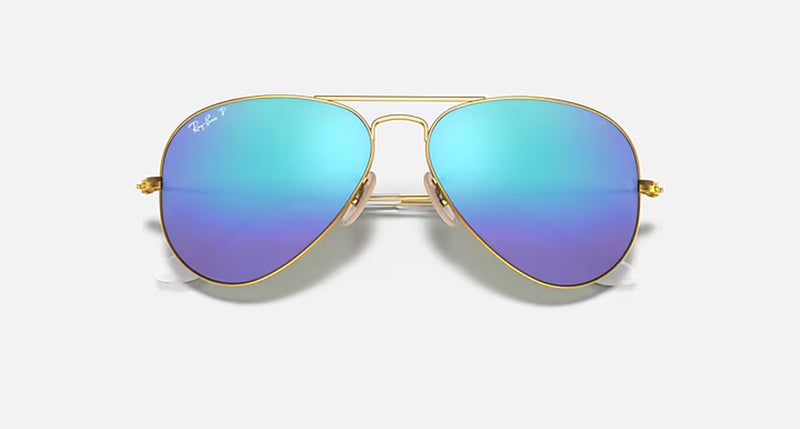 AVIATOR FLASH LENSES MENS / MATTE GOLD - BLUE MIRROR POLAR |  Dial