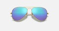 AVIATOR FLASH LENSES MENS / MATTE GOLD - BLUE MIRROR POLAR |  Dial