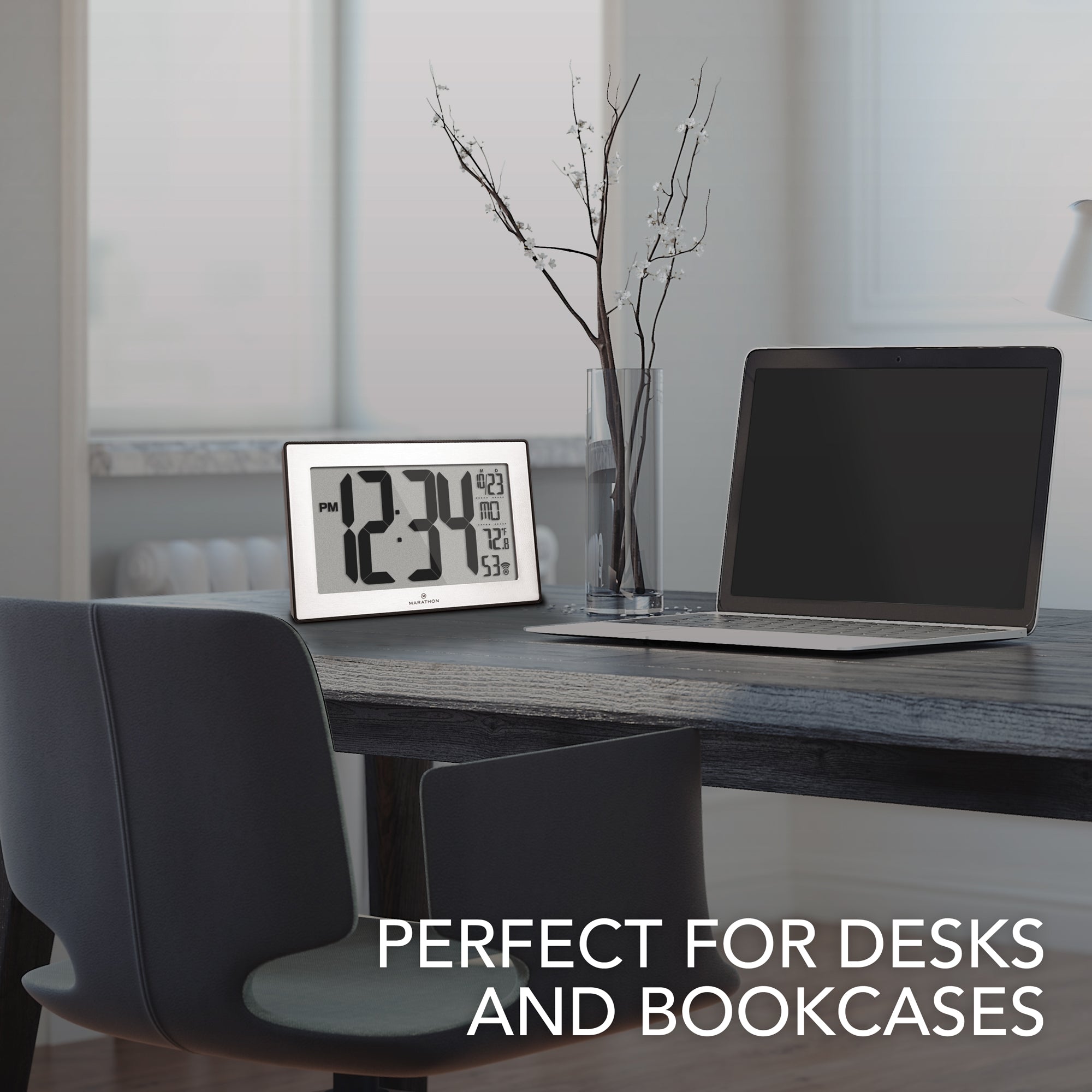 Self-Setting, Self-Adjusting, Wall Clock w/ Stand & 8 Time Zones atomic-self-setting-self-adjusting-wall-clock-w-stand-8-timezones