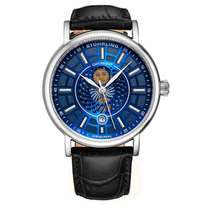 Symphony 899.03 Silver case/Leather strap/ Brass Dial | Blue Dial