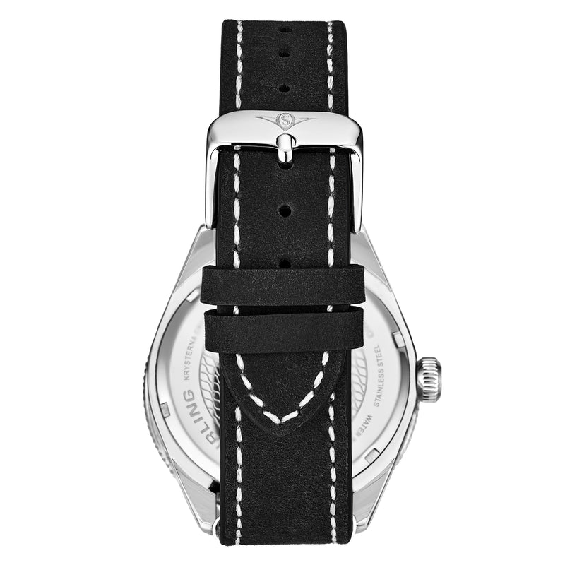 Monaco Black/Leather/Black Dial/Silver Case | Black Dial