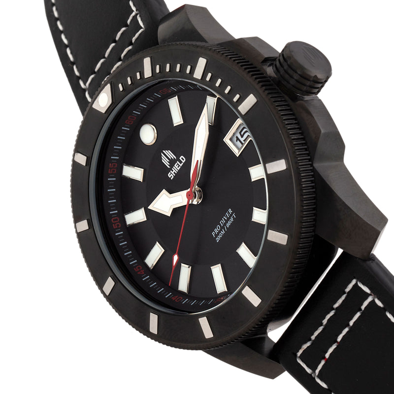 Shaw Pro Diver, 20ATM, Screw Down Crown, Swiss Super Lume Black/ | Black Dial