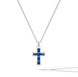Stone Cross Pendant Sapphire