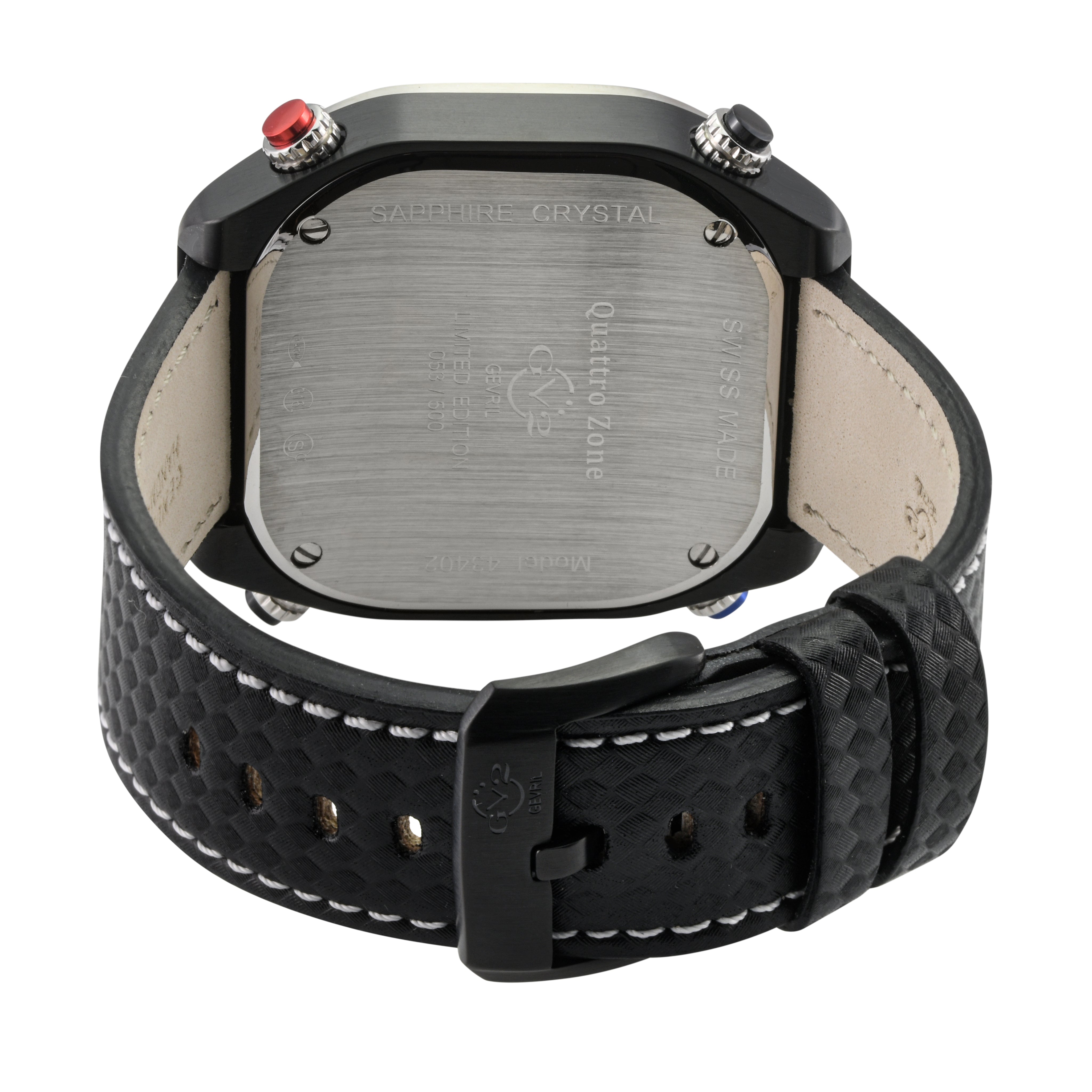 Quattro Zone GV2 Swiss Quartz, 316L Black Case, Silver Bezel