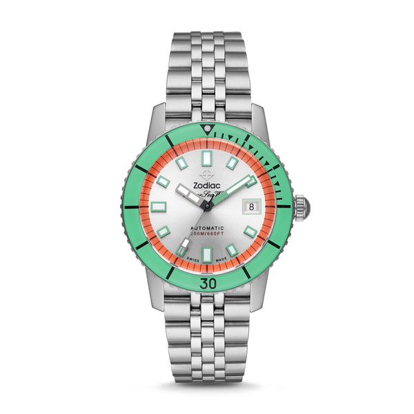 Super Sea Wolf Stainless Steel - Watermelon Dial | Silver Dial