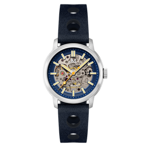 James McCabe Rally Automatic Blue / Leather | Blue Dial