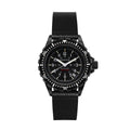 STRAP, 20mm, ITALIAN LEATHER, CROSS HATCH, IP BLACK BUCKLE, BLACK, XL ITALIAN LEATHER, CROSS HATCH