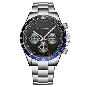 Chronomark 4066 Black Textured Chronograph Dial/ Stainless Steel bracelet | Black Dial