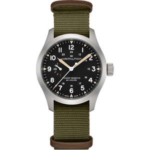 Khaki Field Mechanical Power Reserve Black Dial